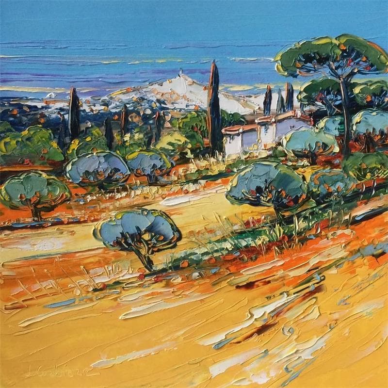 Painting Retraite spirituelle au pied du Mont Ventoux by Corbière Liisa | Painting Figurative Landscapes Oil