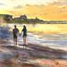 Painting Arcachon Plage by Jones Henry | Painting Watercolor