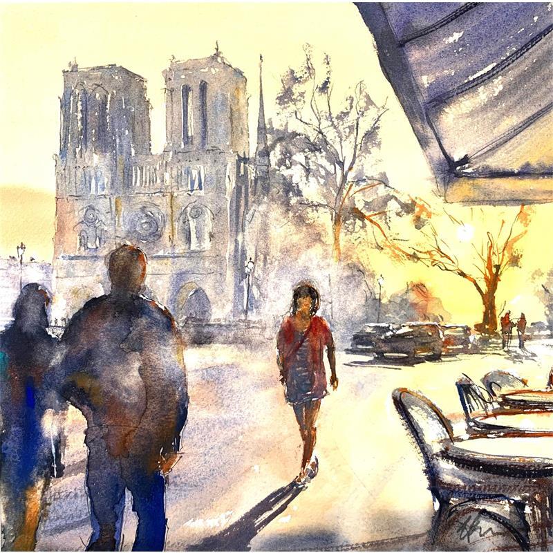 Painting Paris Matin  by Jones Henry | Painting Watercolor