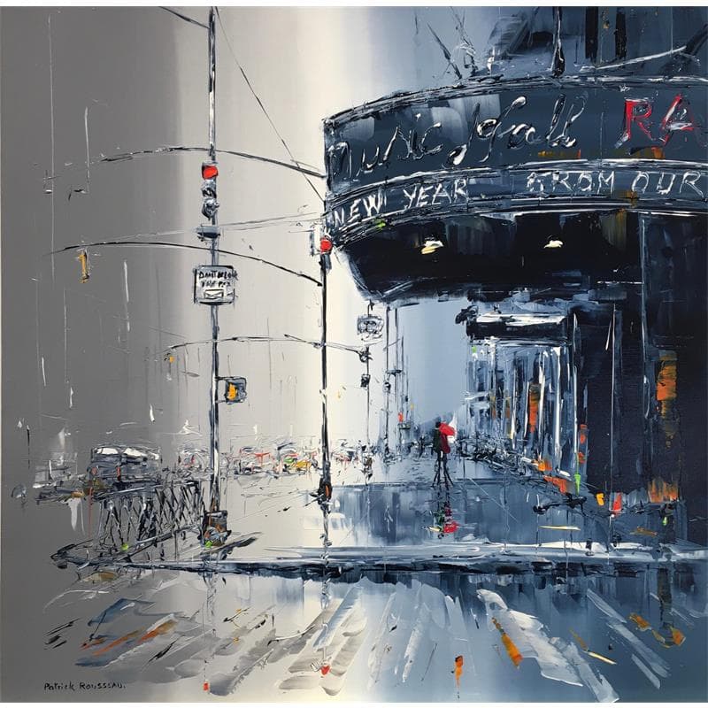 Painting Juste une promenade sous la pluie by Rousseau Patrick | Painting Figurative Urban Oil