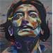 Painting S. Dali dans l'eau  by Medeya Lemdiya | Painting Figurative Portrait Mixed