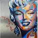 Painting Espiègle Marilyn  by Medeya Lemdiya | Painting Pop-art Portrait Pop icons Metal Oil Acrylic