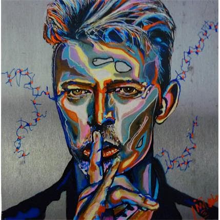Peinture David Bowie par Medeya Lemdiya | Tableau Figuratif Mixte icones Pop, Portraits