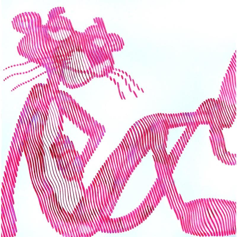 Peinture The pink panthere par Schroeder Virginie | Tableau Pop art Acrylique icones Pop