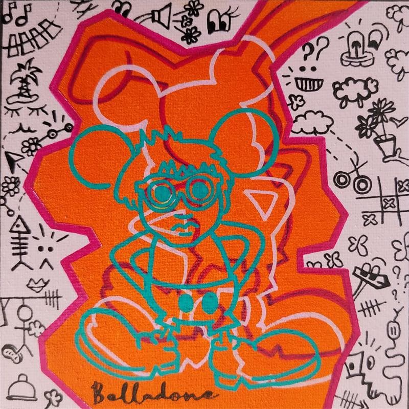 Peinture Pop mouse par Belladone | Tableau Pop Art Mixte icones Pop