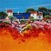 Peinture Les terrasses avec vue sur mer par Corbière Liisa | Tableau Figuratif Paysages Marine Huile