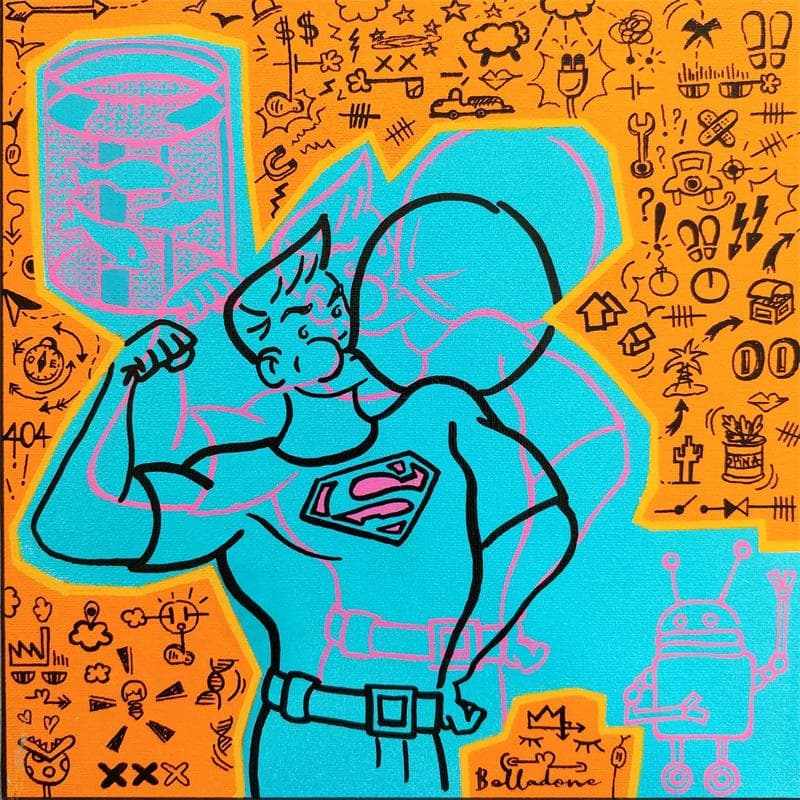 Painting Supergum by Belladone | Painting Pop-art Acrylic Pop icons