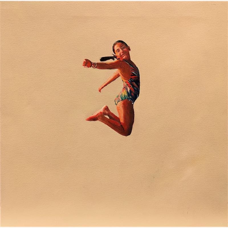 Painting Jumper 2 by Castignani Sergi | Painting Figurative Acrylic, Oil Life style, Minimalist