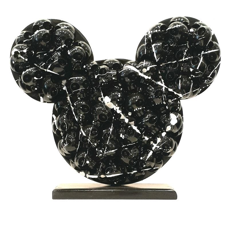 Sculpture Mickeyskulls XL Noir/Blanc par VL | Sculpture Pop Art Mixte