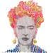 Peinture Frida Kahlo pour toujours par Schroeder Virginie | Tableau Mixte Portraits