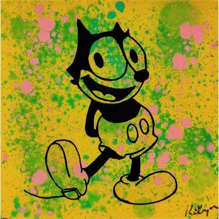 Peinture Félix par Kikayou | Tableau Pop Art Mixte animaux, icones Pop