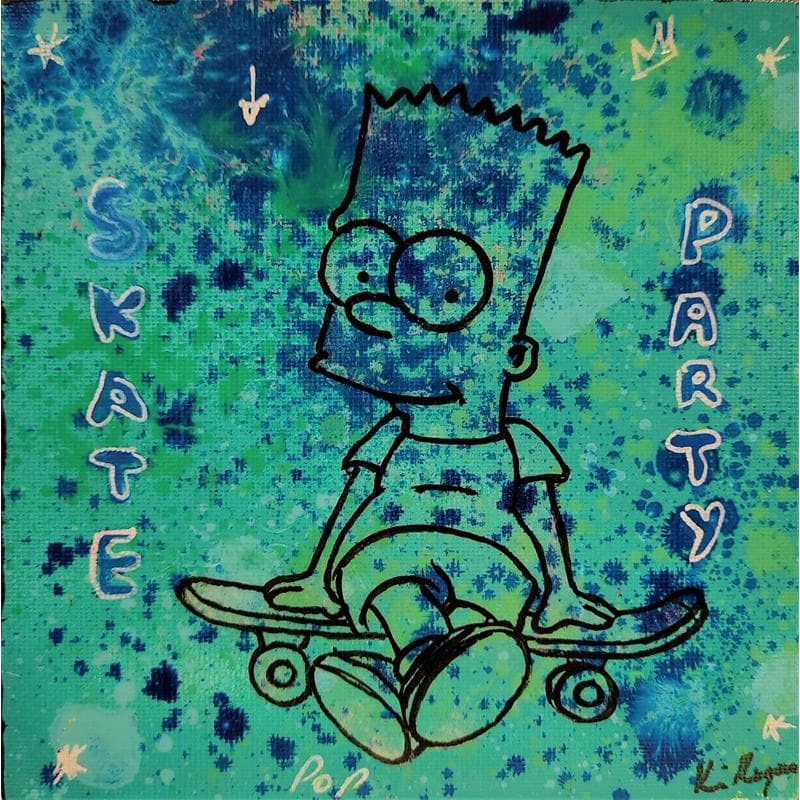 Painting Bart skate by Kikayou | Painting Pop art Oil Pop icons