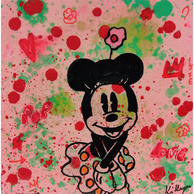 Peinture Minnie par Kikayou | Tableau Pop Art Mixte icones Pop animaux