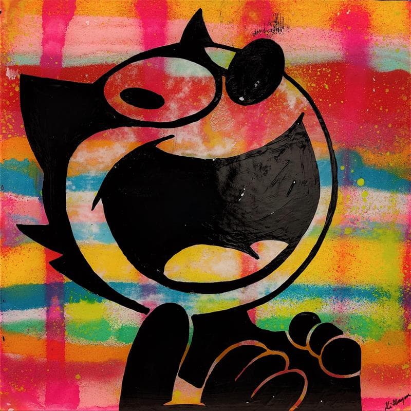 Painting Félix MDR by Kikayou | Painting Pop art Mixed Pop icons Animals