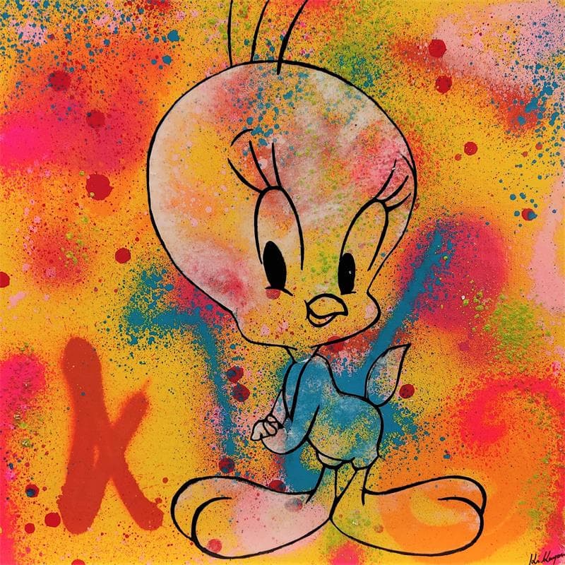 Peinture Titi par Kikayou | Tableau Pop-art Icones Pop Animaux Graffiti