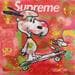 Peinture Snoopy Skate par Kikayou | Tableau Pop Art Mixte icones Pop