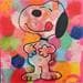 Gemälde Snoopy Tongue von Kikayou | Gemälde Pop-Art Pop-Ikonen Graffiti