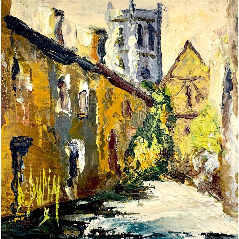 Painting Dans la ruelle by Dupin Dominique | Painting Oil