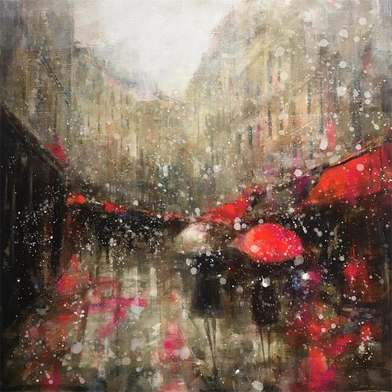 Painting Vieux Lyon by Solveiga | Painting Figurative Urban Acrylic