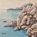 Gemälde AN64 Les rochers blancs von Burgi Roger | Gemälde Figurativ Landschaften Marine Acryl