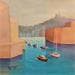 Gemälde AO10 Départ de régate von Burgi Roger | Gemälde Figurativ Landschaften Marine Alltagsszenen Acryl