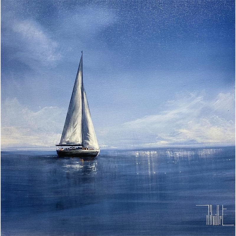 Painting Emerger du large 2 by Guillet Jerome | Painting Figurative Acrylic Landscapes, Marine