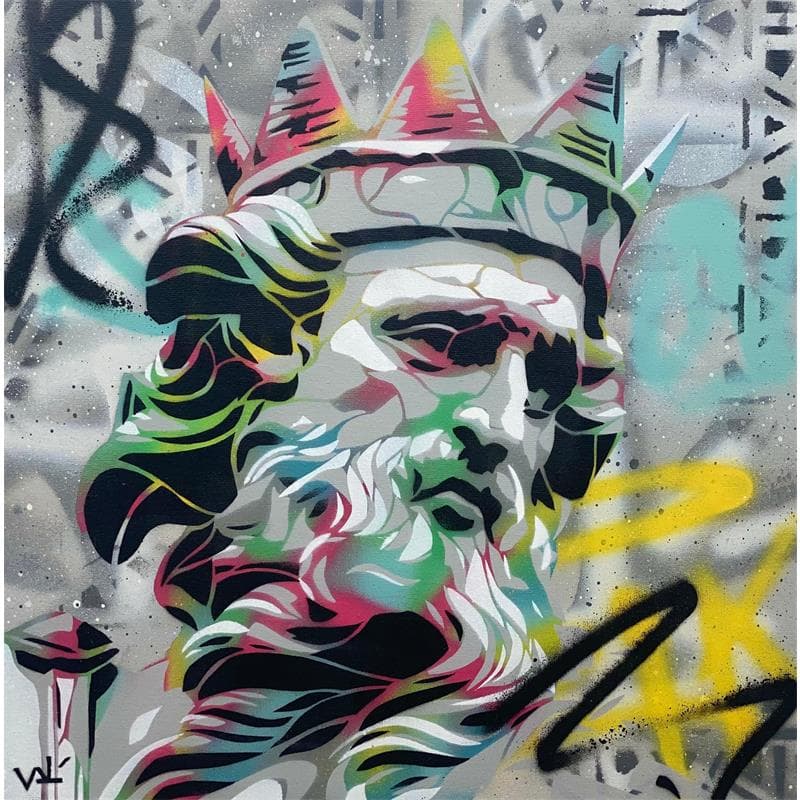 Painting Zeus by Lenud Valérian  | Painting Street art Graffiti Life style, Pop icons, Portrait