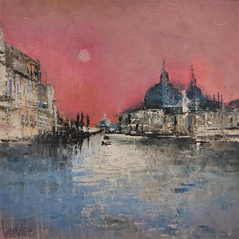 Painting Venise by Levesque Emmanuelle | Painting Figurative Landscapes Urban Oil