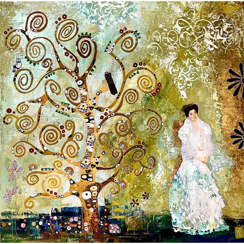 Peinture Eden par Romanelli Karine | Tableau Figuratif Collage scènes de vie