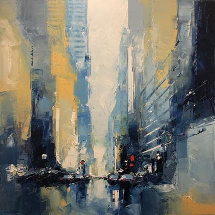 Painting Jackson Heights by Castan Daniel | Painting Figurative Oil Urban