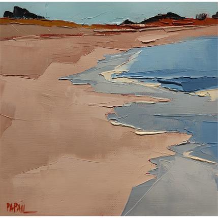 Painting Caresse de l'eau sur le sable by PAPAIL | Painting Abstract Oil Landscapes, Pop icons