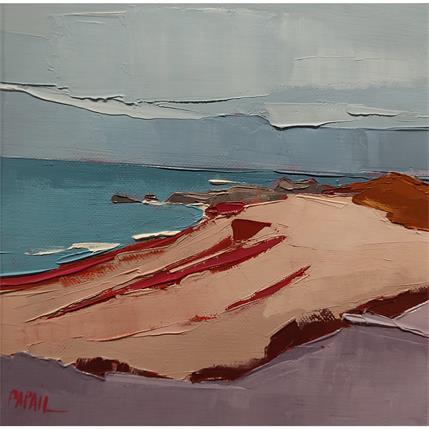 Painting Les algues roses sur la petite plage by PAPAIL | Painting Figurative Oil Landscapes, Pop icons