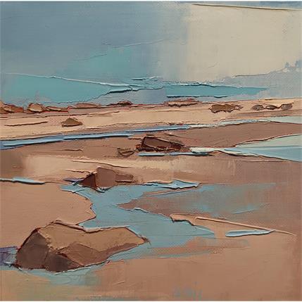 Painting Les roches sur le sable by PAPAIL | Painting Figurative Oil Landscapes, Pop icons