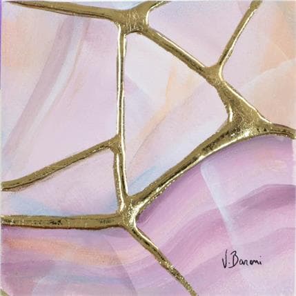 Painting Kintsugi rhodonite by Baroni Victor | Painting Abstract Mixed