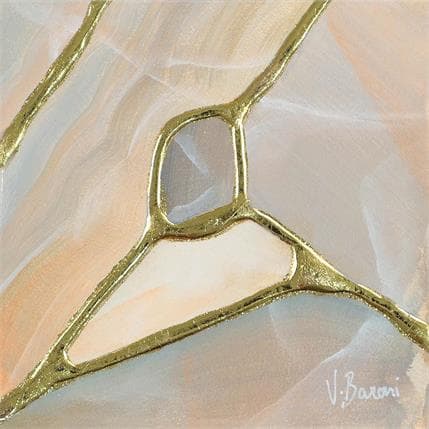 Painting Kintsugi crémeux by Baroni Victor | Painting Abstract Mixed