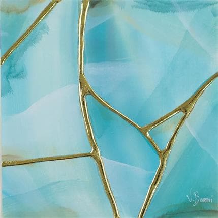 Painting Lagon kintsugi by Baroni Victor | Painting Abstract Mixed Pop icons