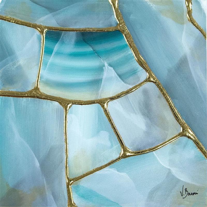Painting Kintsugi chanceux by Baroni Victor | Painting Abstract Acrylic Minimalist