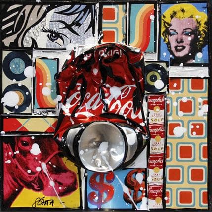 Painting Pop coke by Costa Sophie | Painting Pop art Mixed Pop icons, Pop icons