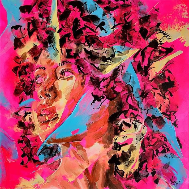 Painting 44D by Cubero Nathalie | Painting Figurative Mixed Portrait