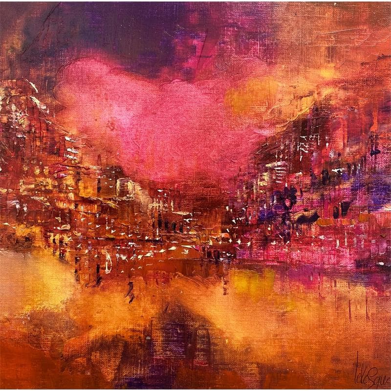 Painting Dans mon coeur by Levesque Emmanuelle | Painting Abstract Oil Urban