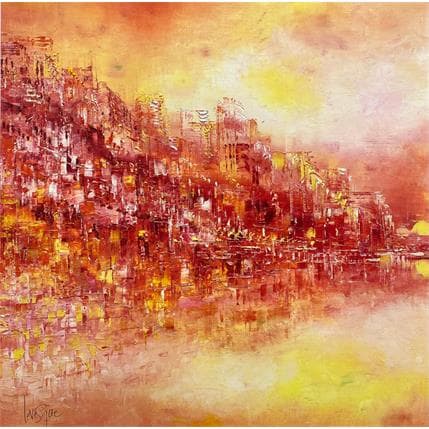 Peinture La belle euphorie par Levesque Emmanuelle | Tableau Abstrait Huile Vues urbaines