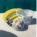 Peinture Les bananes et l'ail par Auriol Philippe | Tableau Plexiglas Acrylique Posca