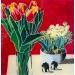 Gemälde Les tulipes et les jacinthes von Auriol Philippe | Gemälde Plexiglas Acryl Posca