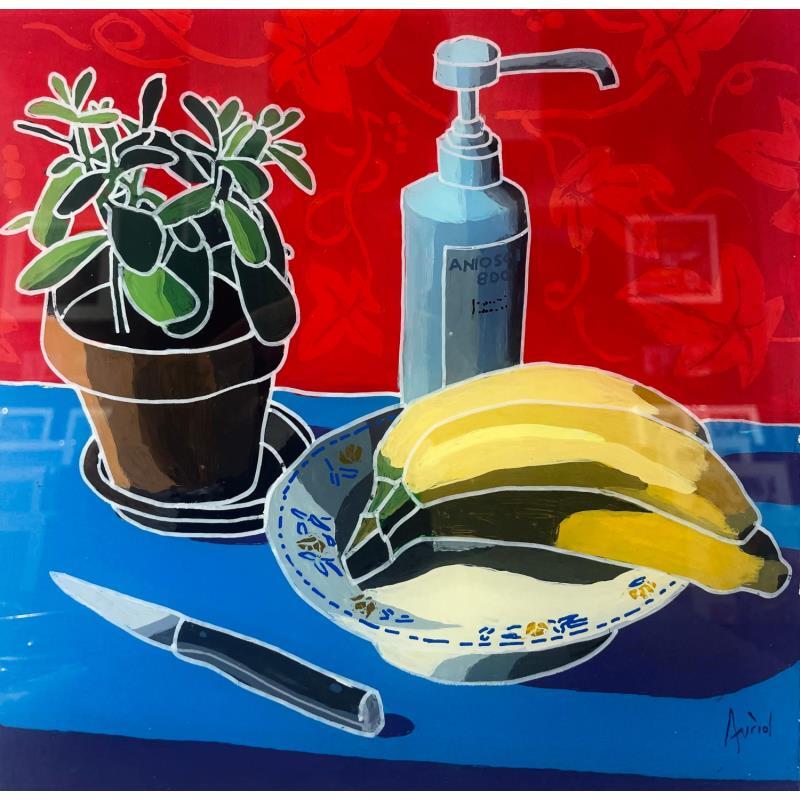 Peinture Le gel et les bananes par Auriol Philippe | Tableau Plexiglas Acrylique Posca