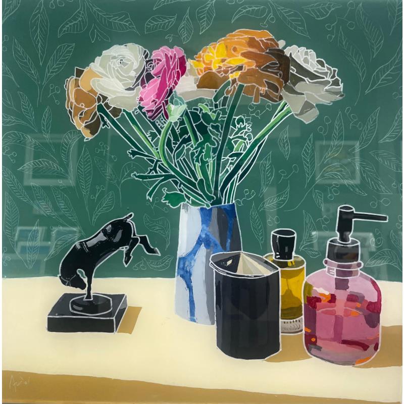 Peinture Le cheval et les parfums par Auriol Philippe | Tableau Plexiglas Acrylique Posca