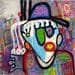 Painting HAT DE VOIR CA by Donomiq | Painting Raw art Portrait Acrylic