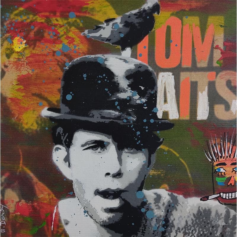 Painting Tom Waits bis  by Doisy Eric | Painting Street art Mixed Pop icons