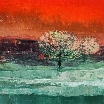 Peinture Deux arbres par Levesque Emmanuelle | Tableau Figuratif Huile Paysages