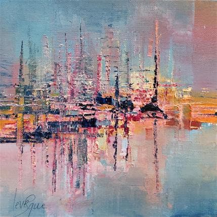 Painting Quiétude du port by Levesque Emmanuelle | Painting Abstract Oil Landscapes, Marine