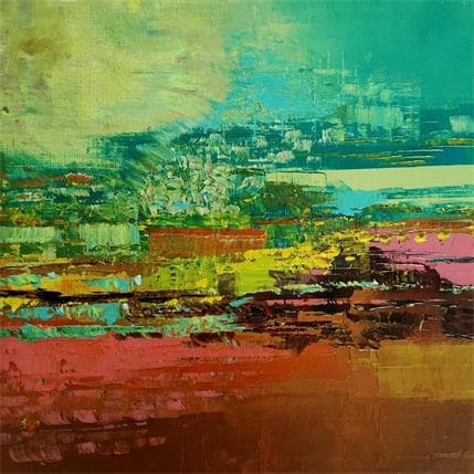 Painting La barque orange by Levesque Emmanuelle | Painting Abstract Oil Landscapes